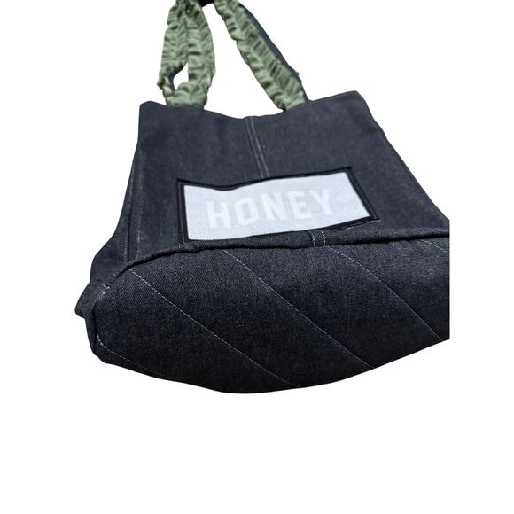 Upcycled Shuggie Fierce Honey Denim Tote Bag - 1 DAY SHIP OUT - Picture 7 of 7